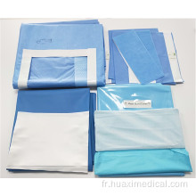 Drape chirurgical jetable médical Drapé de hanche fendu en U